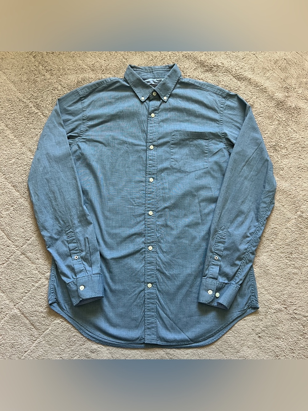 Banana Republic Soft Wash Slim Fit Button Down Shirt Preppy Western Sz LT
